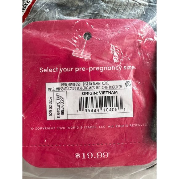 Isabel Maternity by Ingrid & Isabel Elbow Sleeve V-Neck Henley Maternity Top S - Picture 3 of 4